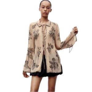 Zara Beaded Embellished Blouse